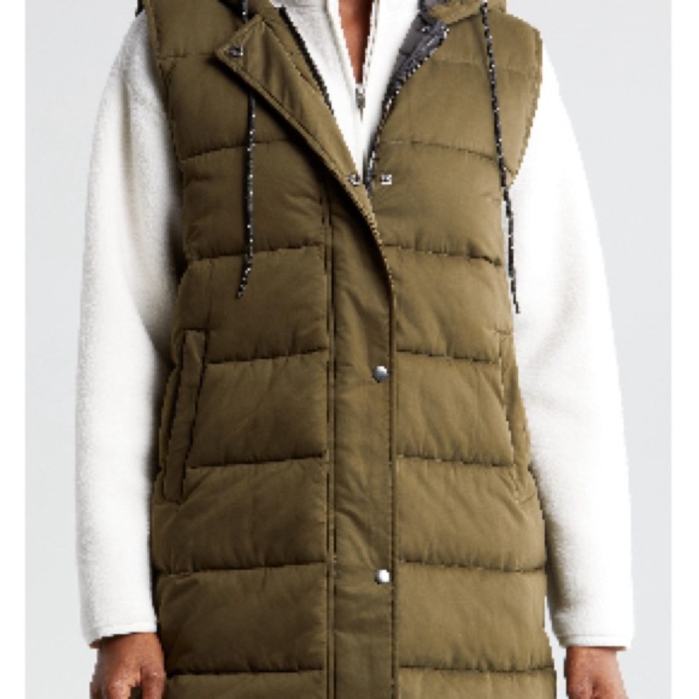 Zella Long Hooded Puffer Vest